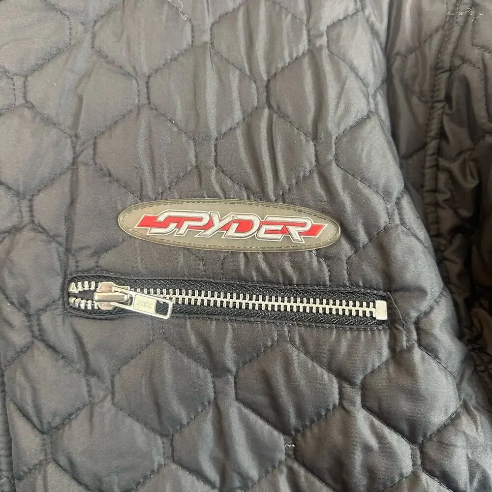 Spyder Team Venom Black Quilted Jacket Coat Puffer Winter Ski Youth Size 18